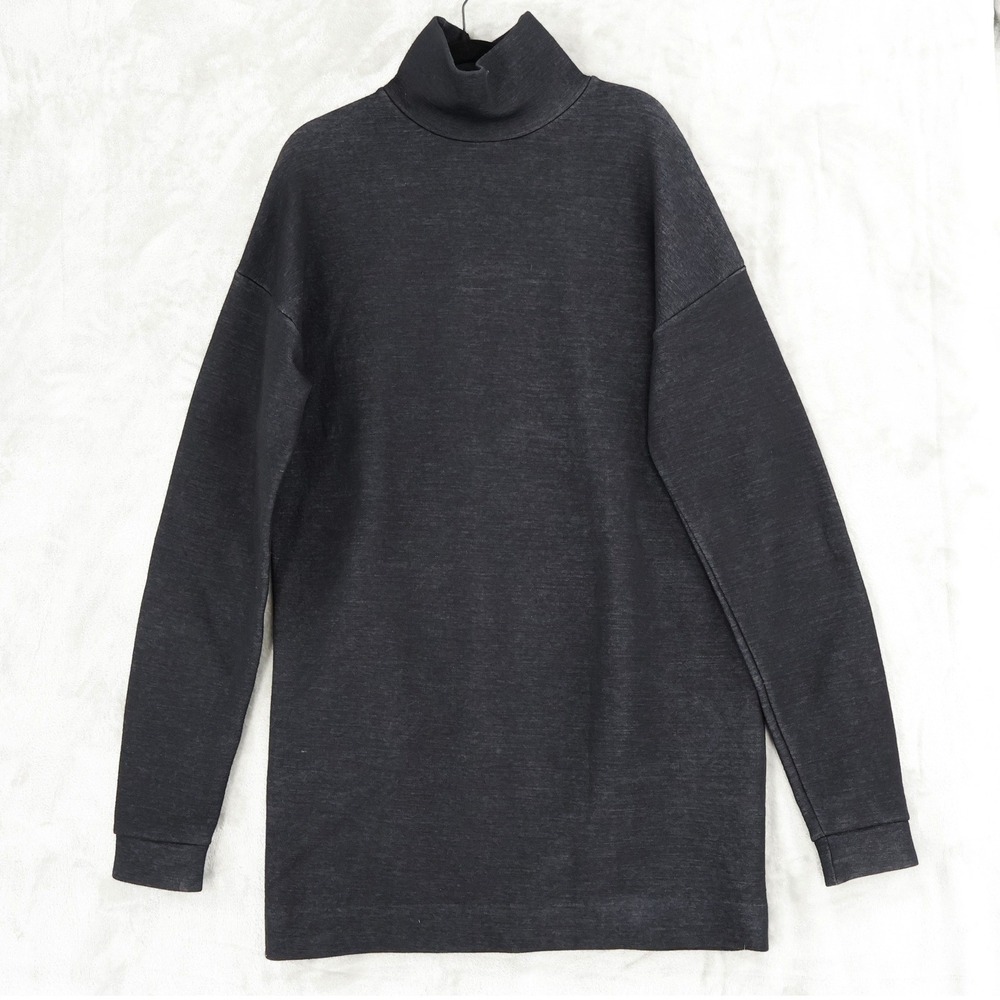 COS Longline Oversized Turtleneck Sweatshirt Tunic Women S Black Woo lMinimalist